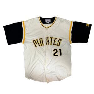Vintage Roberto Clemente Starter MLB Jersey Men's XL Pittsburgh Pirates #21